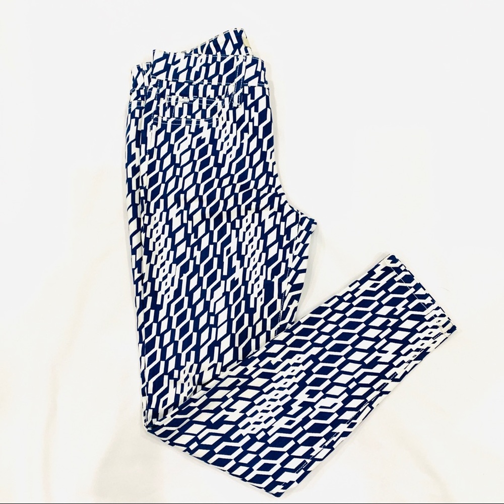 JOE’S Blue & White Geometric Print Jeans